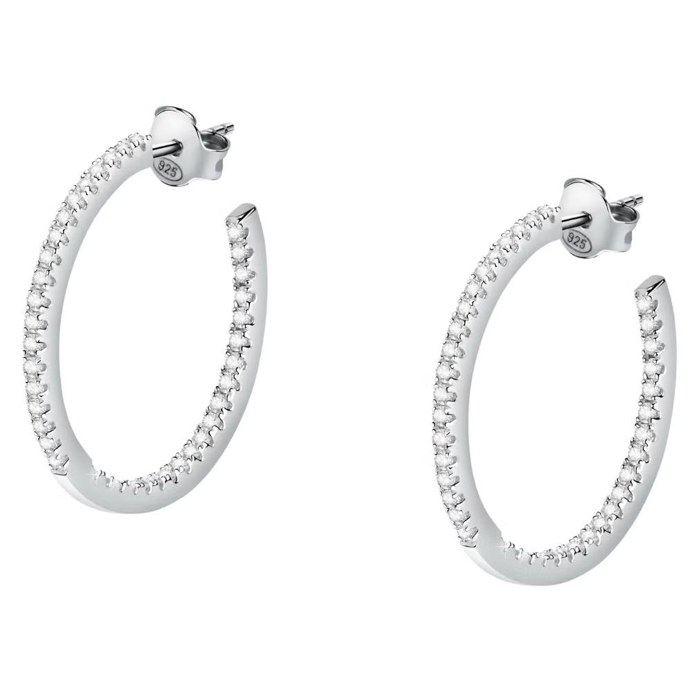 EARRINGS Hoops MORELLATO Tesori Silver 925° with Zircon Stones SAIW147