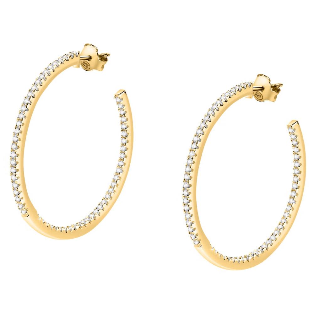 EARRINGS Hoops MORELLATO Tesori Gold-Plated Silver 925° with Zircon Stones SAIW149