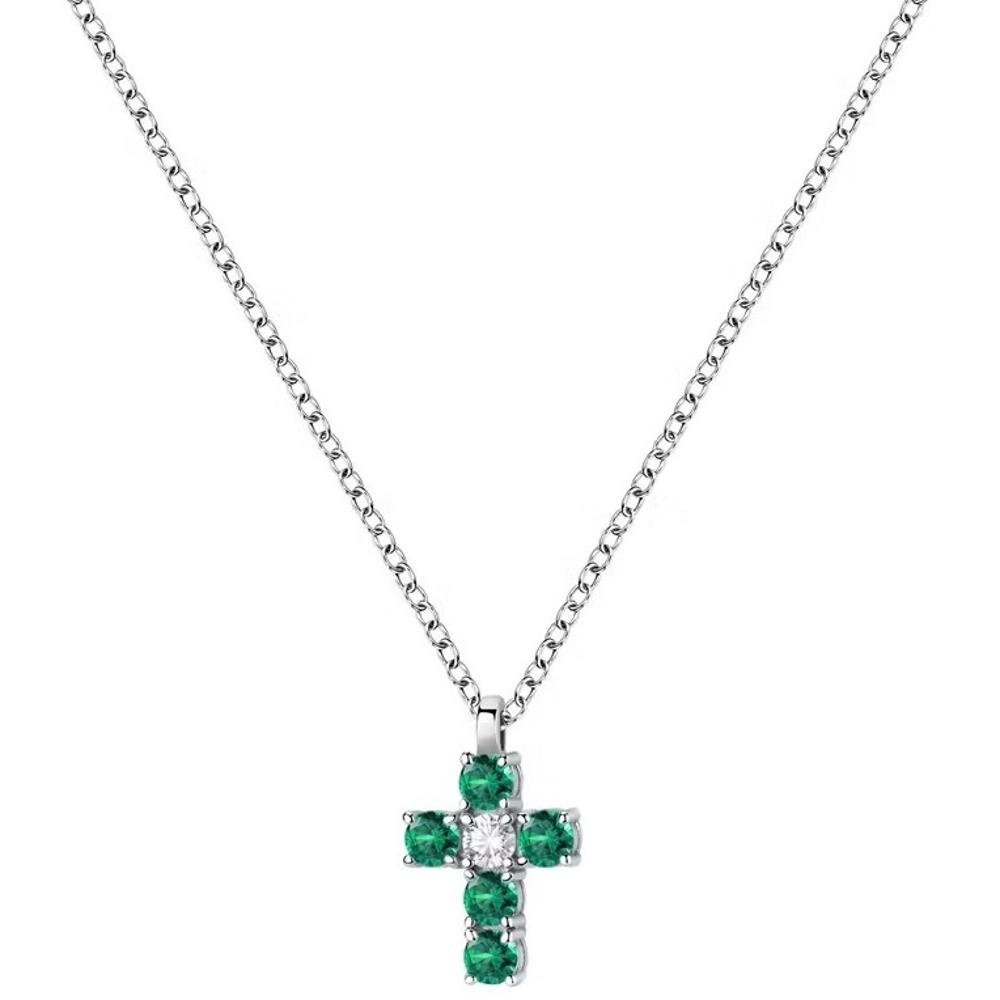 CROSS with Chain MORELLATO Tesori Silver 925° with Zircon Stones SAIW214