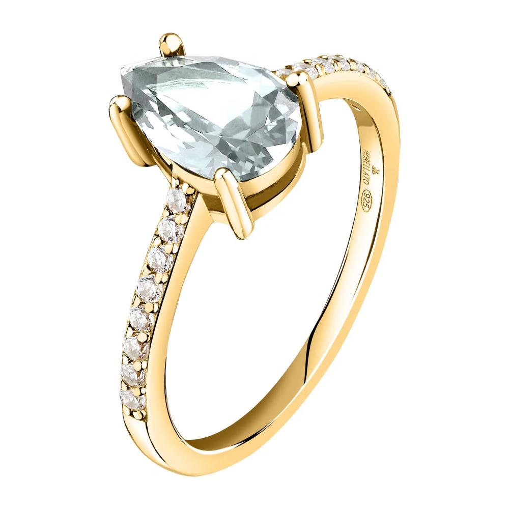 RING Sinle Stone MORELLATO Tesori Silver 925° Gold-Plated with Zircon Stones SAIW210