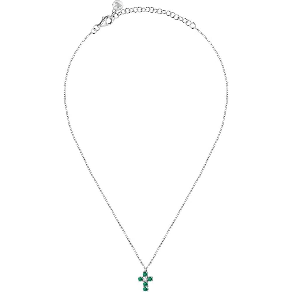 CROSS with Chain MORELLATO Tesori Silver 925° with Zircon Stones SAIW214