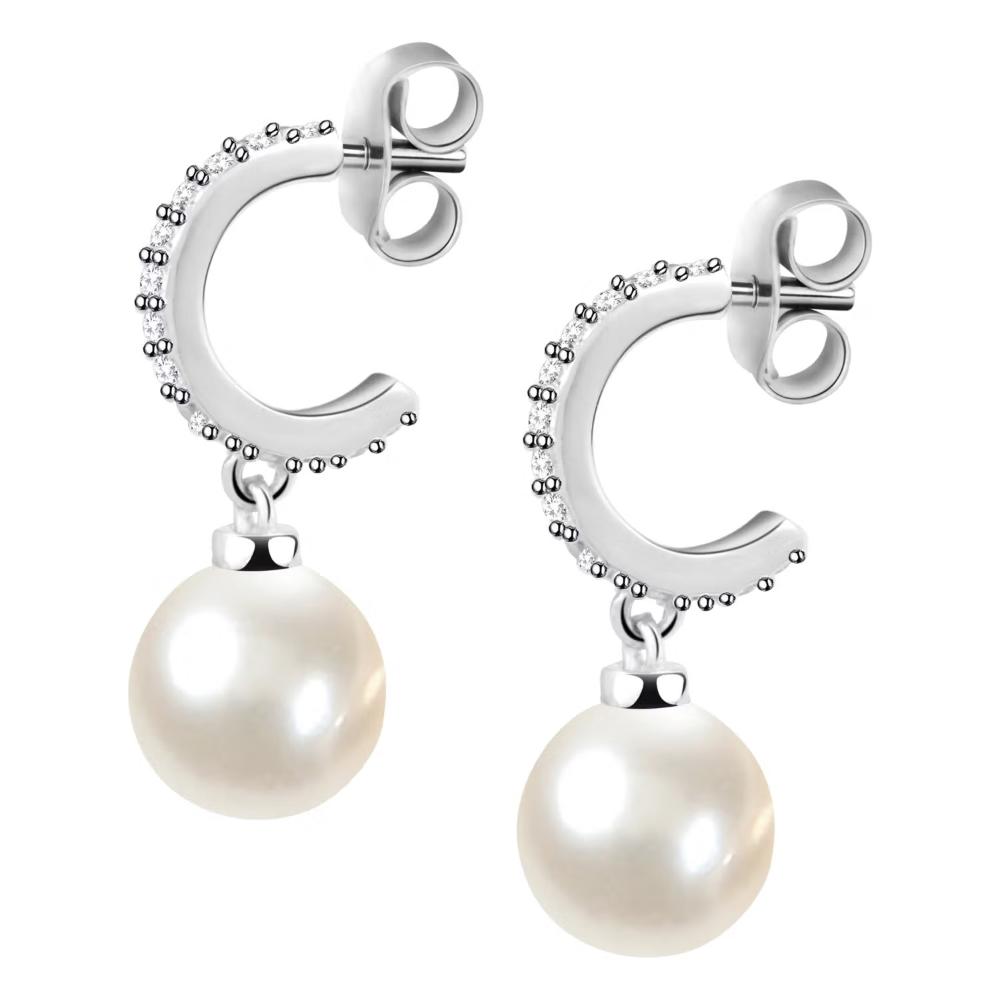 EARRINGS Dangling MORELLATO Pearl Essenziale Silver 925° with Zircon Stones and Pearls SANH03