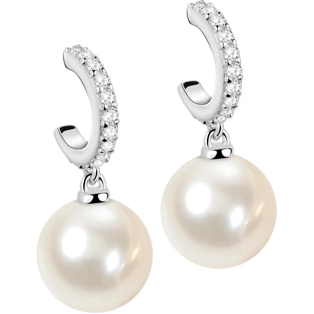 EARRINGS Dangling MORELLATO Pearl Essenziale Silver 925° with Zircon Stones and Pearls SANH03