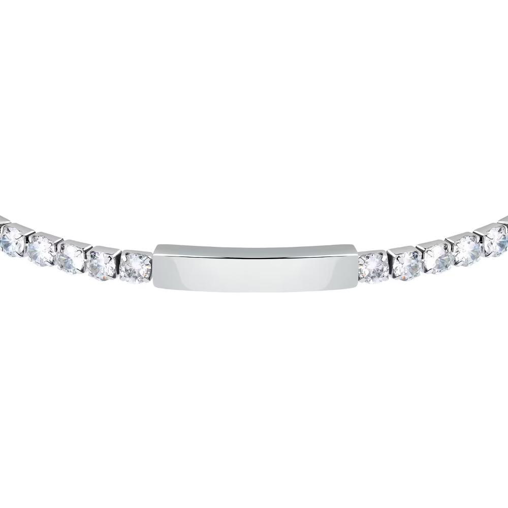 SECTOR Tennis Bracelet Silver Stainless Steel with White Zircon Stones SANN49