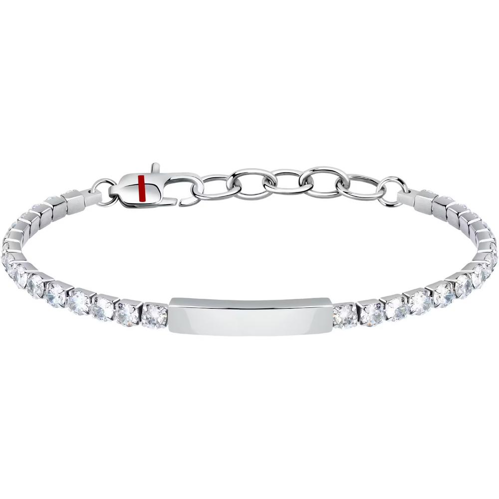 SECTOR Tennis Bracelet Silver Stainless Steel with White Zircon Stones SANN49