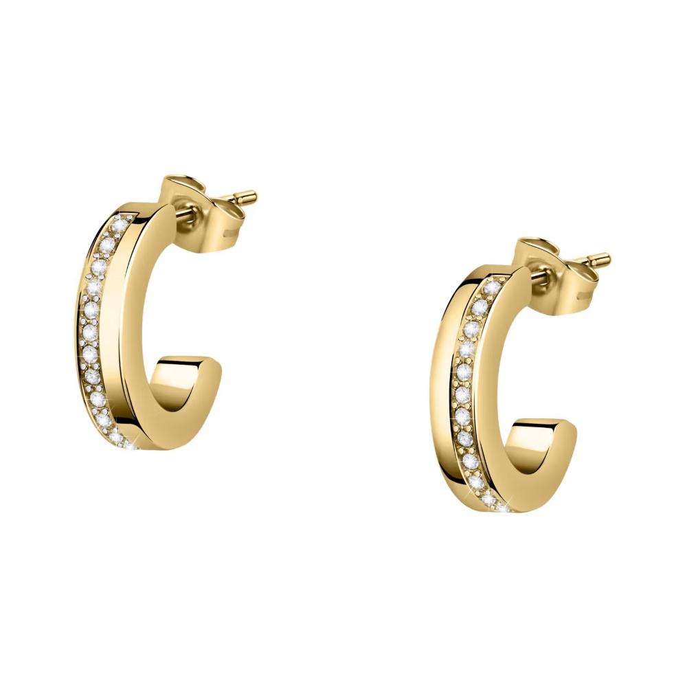 EARRINGS Hoops MORELLATO Creole Gold-Plated Silver 925° with Zircon Stones SAUP05