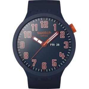 SWATCH Essentials Essentially Confident Three Hands 47mm Blue and Orange Silicon Strap SB01S700 - 56072