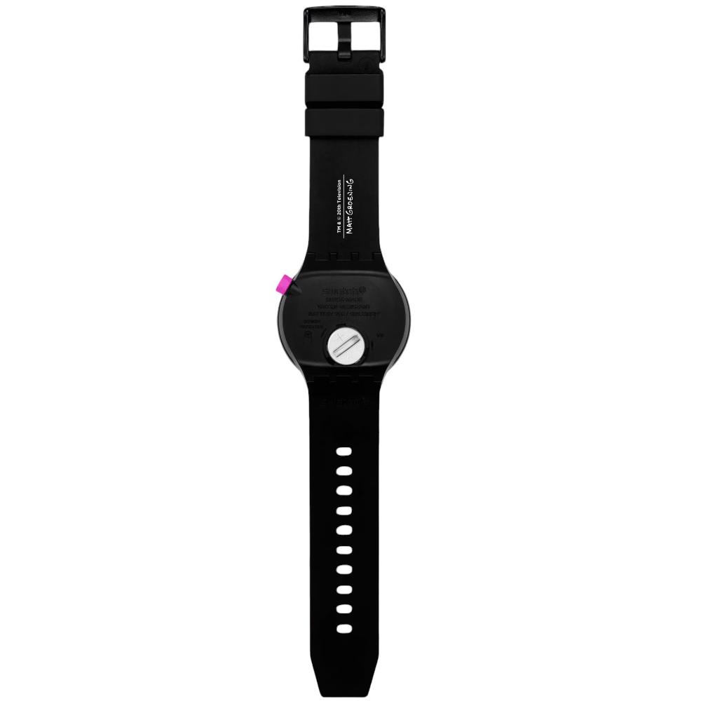 SWATCH Big Bold Bioceramic Aye Carumboo 47mm Black Silicone Strap SB01Z105