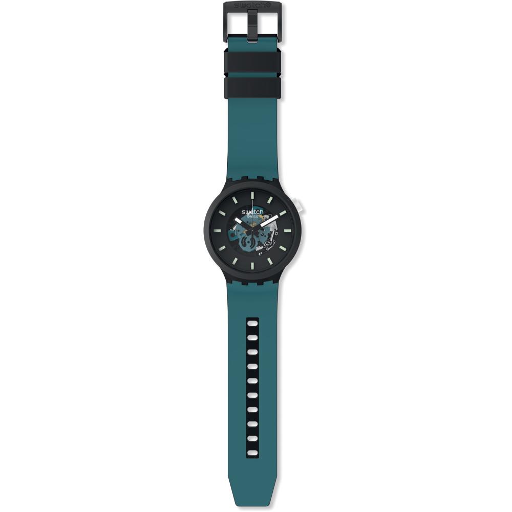 SWATCH Big Bold Bioceramic Night Trip 47mm Blue Silicone Strap SB03B107