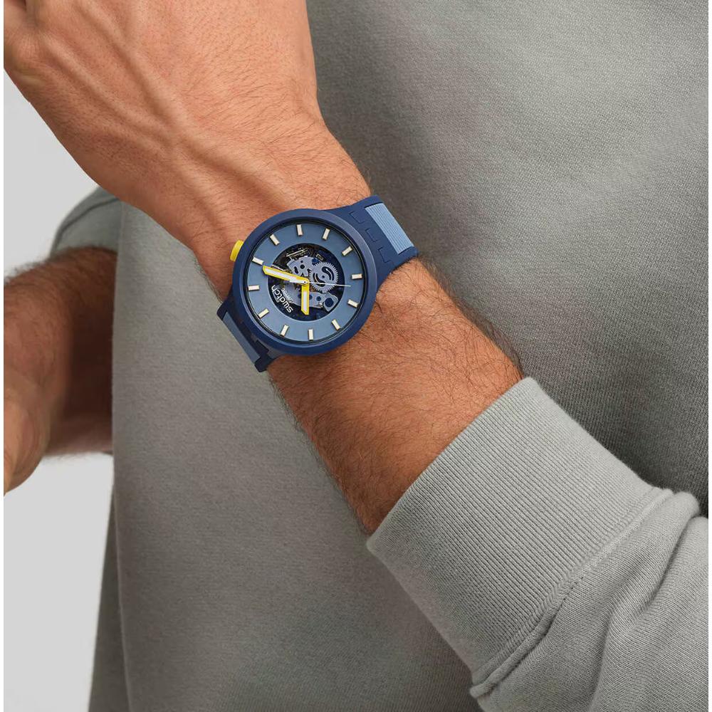 SWATCH Below The Horizon 47mm Blue Silicone Strap SB05N117