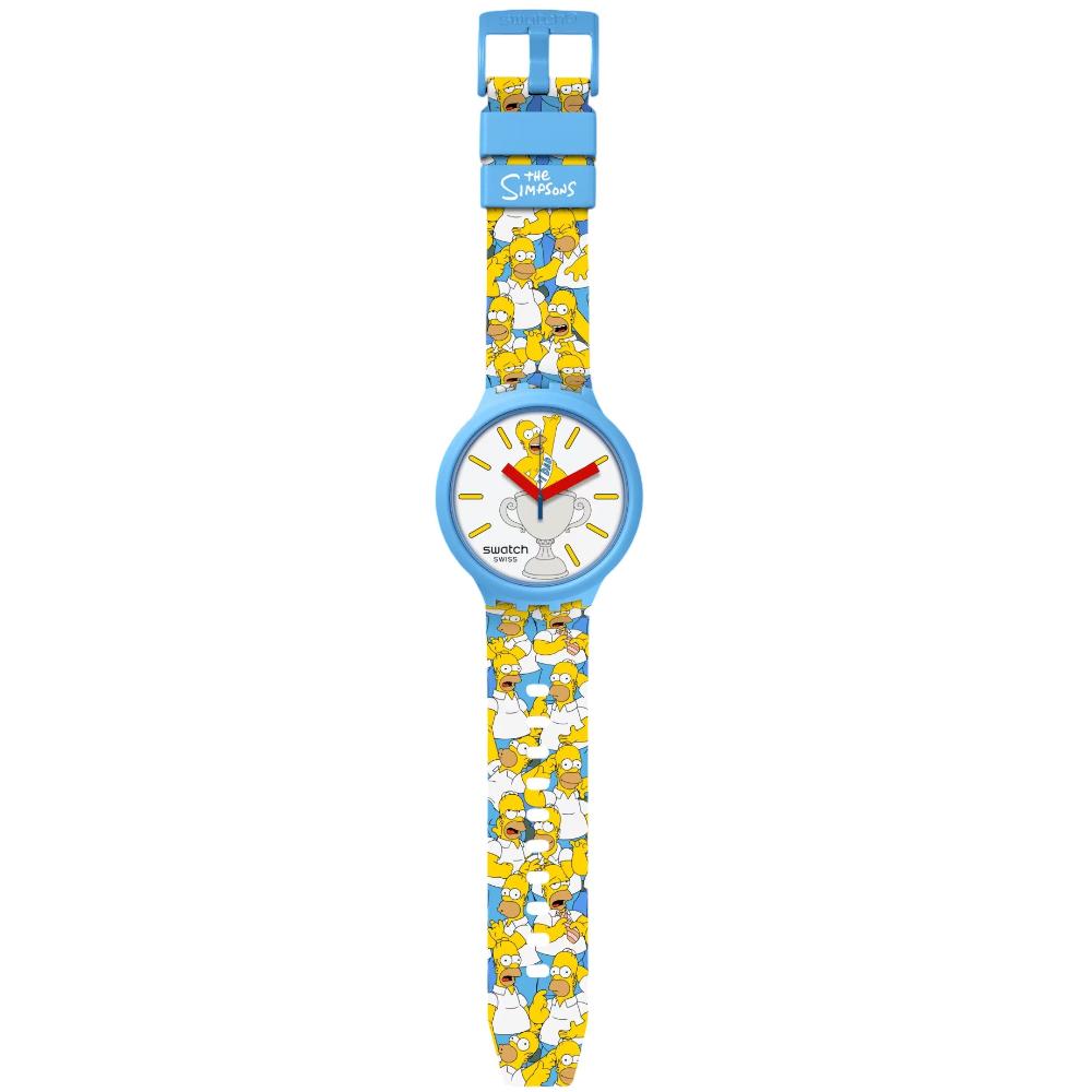 SWATCH Big Bold Bioceramic Best. Dad. Ever. 47mm Blue Silicone Strap SB05Z100