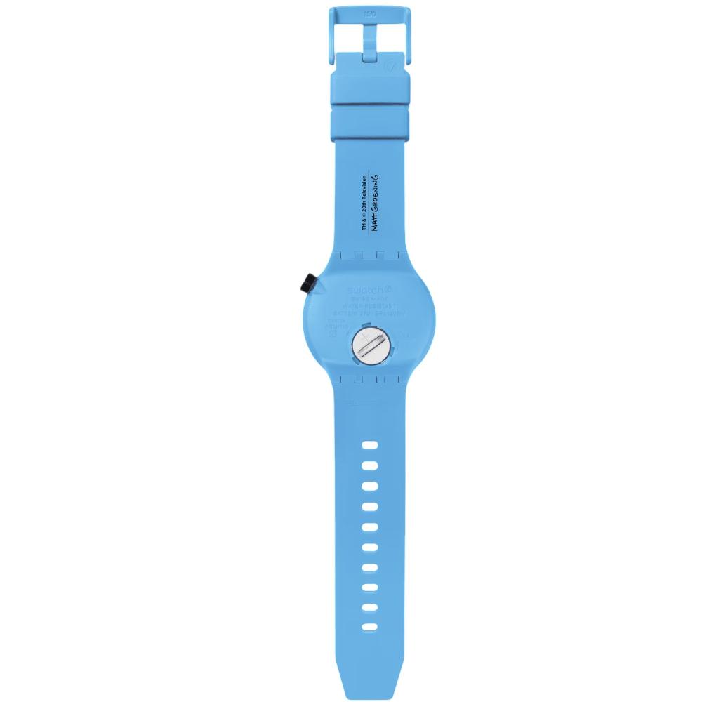 SWATCH Big Bold Bioceramic Best. Dad. Ever. 47mm Blue Silicone Strap SB05Z100