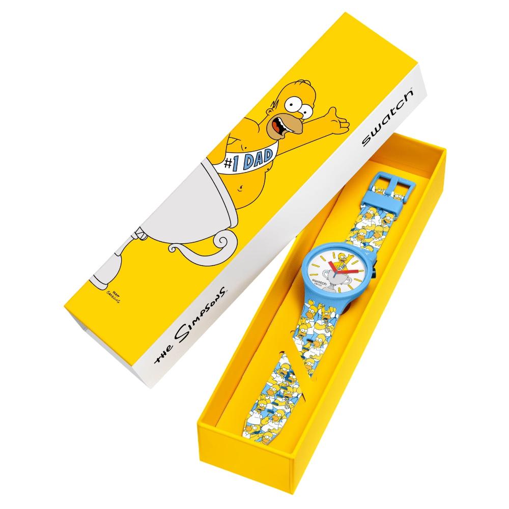 SWATCH Big Bold Bioceramic Best. Dad. Ever. 47mm Blue Silicone Strap SB05Z100 - 7