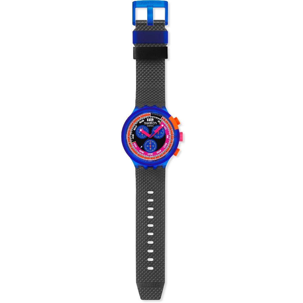 SWATCH Big Bold Chronograph Neon Party To The Max 47mm Grey Biosourced Strap SB06N102