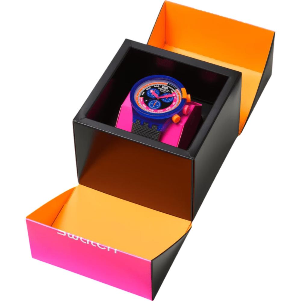 SWATCH Big Bold Chronograph Neon Party To The Max 47mm Grey Biosourced Strap SB06N102 - 6