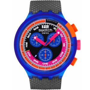 SWATCH Big Bold Chronograph Neon Party To The Max 47mm Grey Biosourced Strap SB06N102 - 52389