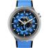 SWATCH Big Bold Irony Azure Blue Daze 47mm Silver Stainless Steel Blue Rubber Strap SB07S106 - 0