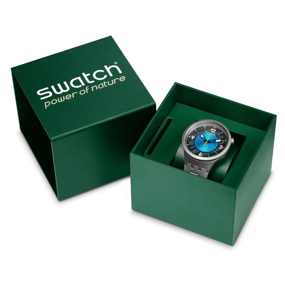 SWATCH Big Bold Power Of Nature Frostbloom 47mm Silver Stainless Steel Bracelet SB07S116G - 9