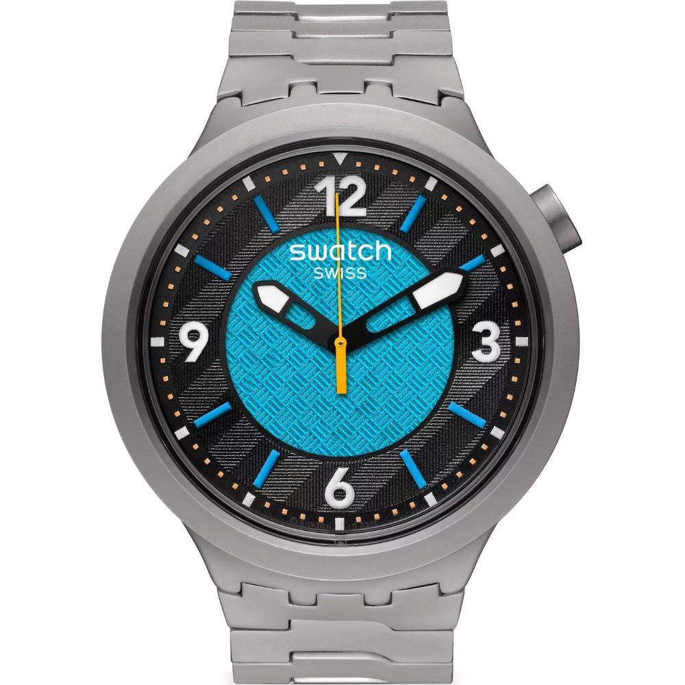 SWATCH Big Bold Power Of Nature Frostbloom 47mm Silver Stainless Steel Bracelet SB07S116G