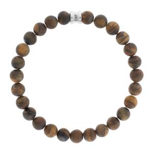 STEEL & BARNETT Essentials Men's Bracelet in Black Stainless Steel and Tiger Eye SBB012 - 53220