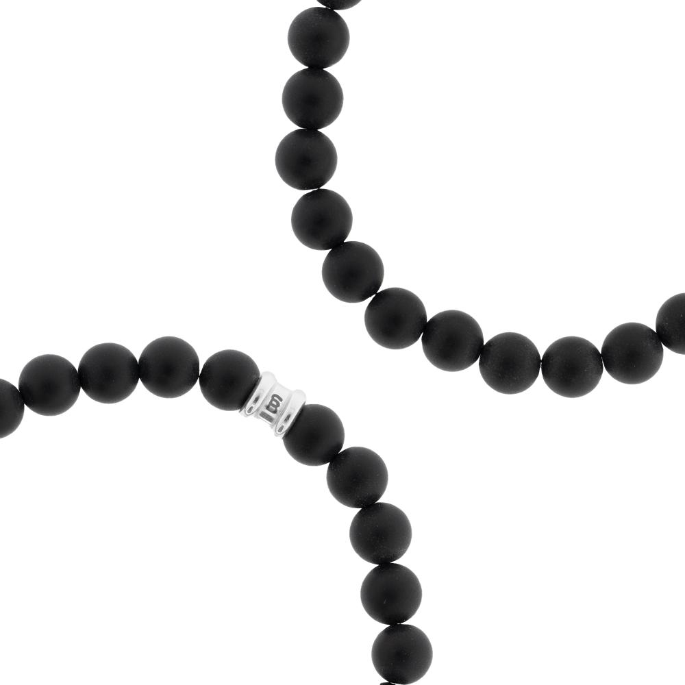 STEEL & BARNETT Matt Men's Bracelet in Black Stainless Steel and Black Onyx SBB023