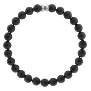 STEEL & BARNETT Matt Men's Bracelet in Black Stainless Steel and Black Onyx SBB023 - 53214