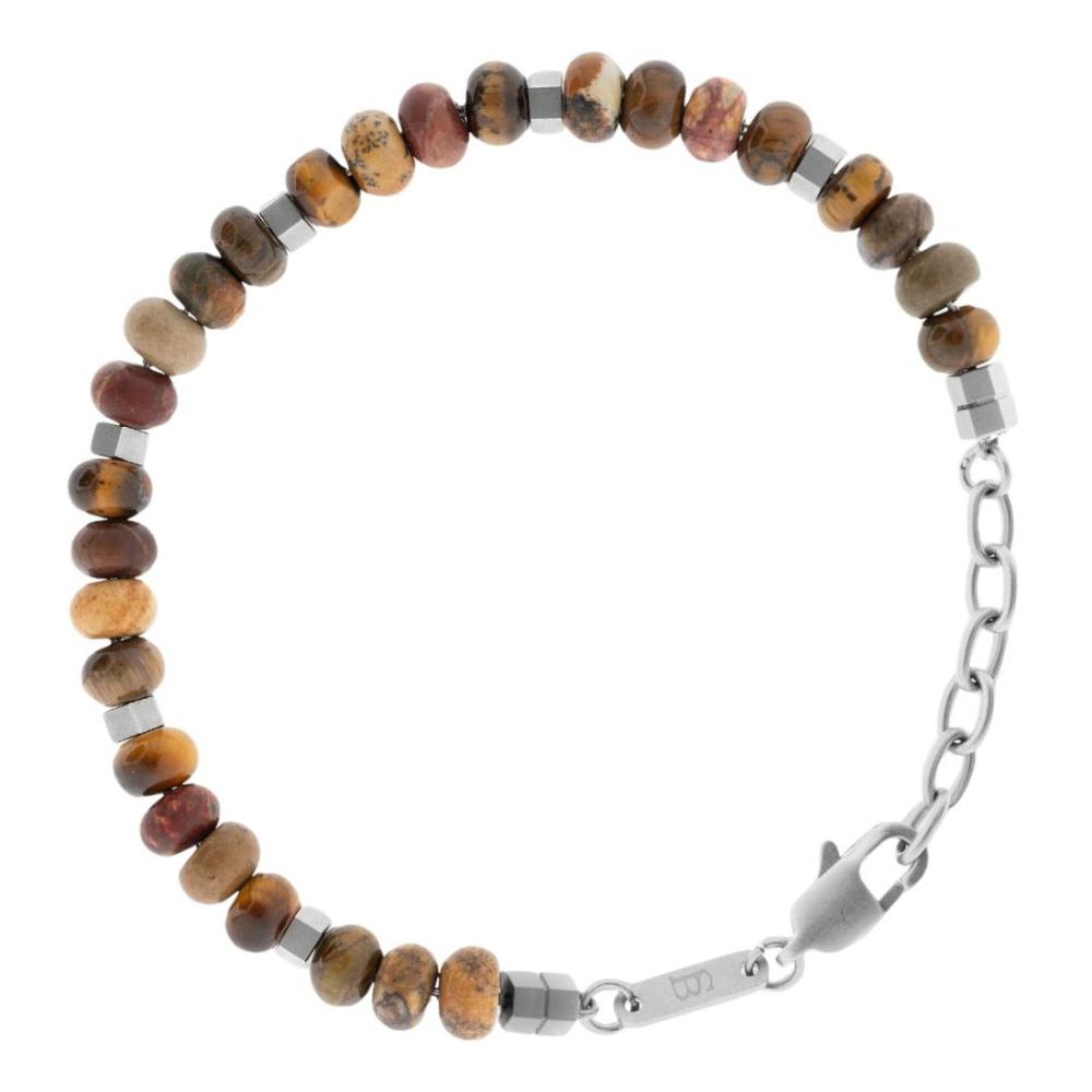 STEEL & BARNETT Cyrus Men's Bracelet in Stainless Steel and Natural Stones SBC001