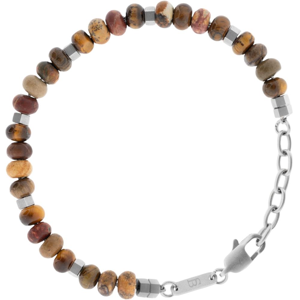 STEEL & BARNETT Cyrus Men's Bracelet in Stainless Steel and Natural Stones SBC001