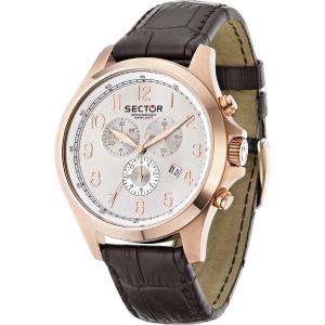 SECTOR 290 Chronograph 44mm Rose Gold Stainless Steel Brown Leather Strap R3271690001 - 7574
