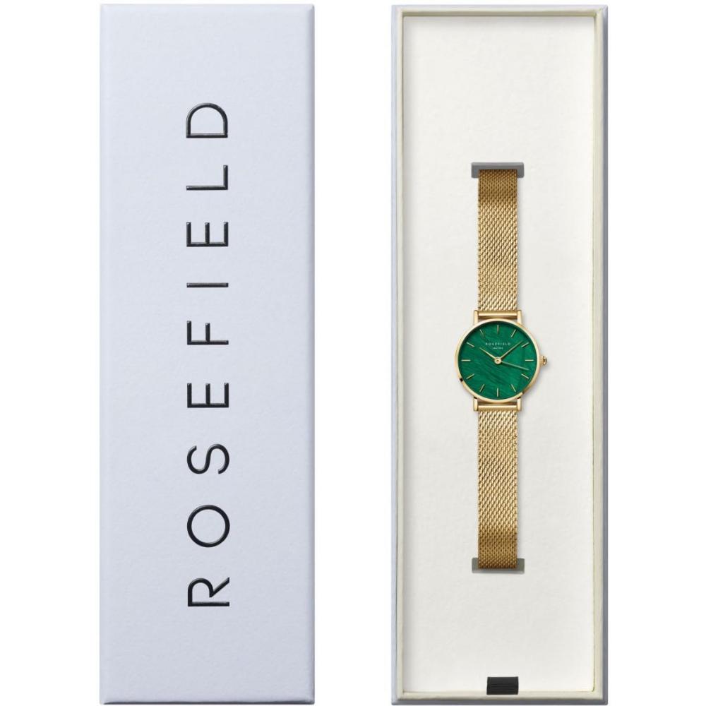 ROSEFIELD The Small Edit Emerald 26mm Gold Stainless Steel Mesh Bracelet SEEGMG-SE72