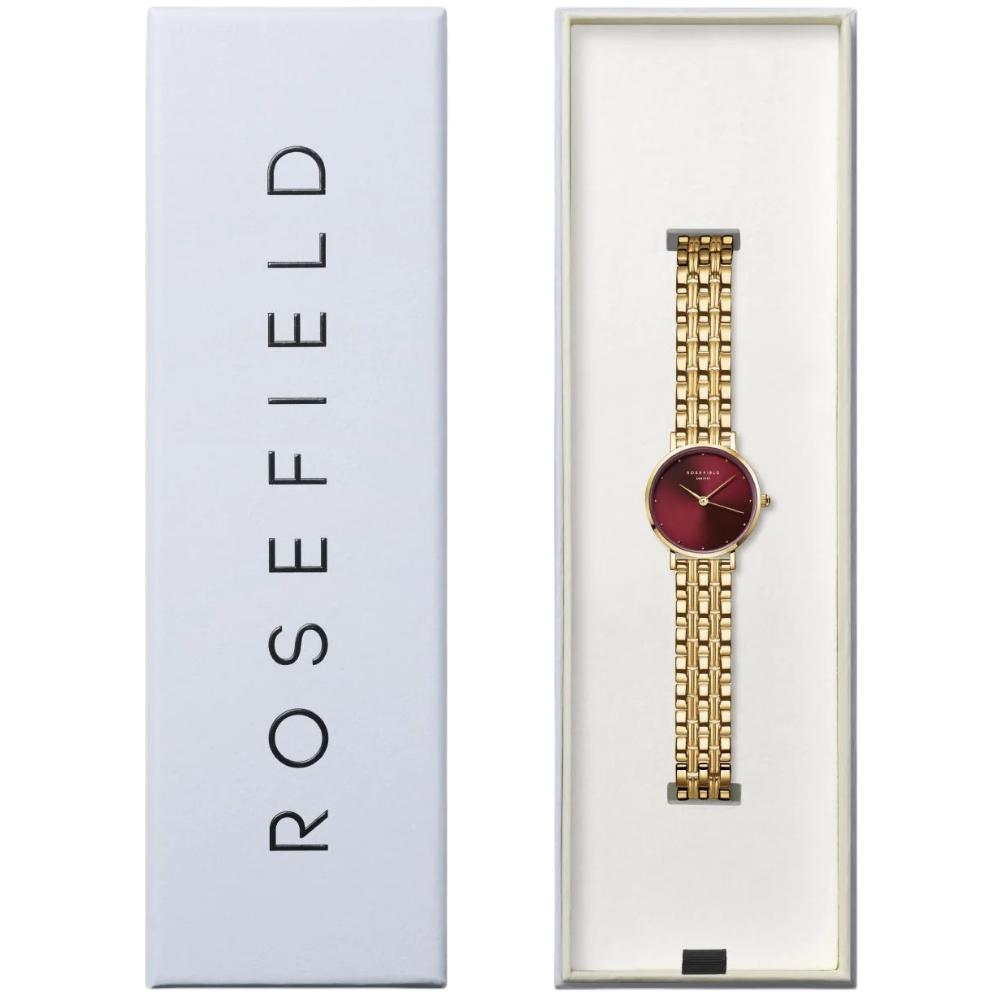 ROSEFIELD Small Edit Burgundy Dial 26mm Gold Stainless Steel Bracelet SEGSG-SE01