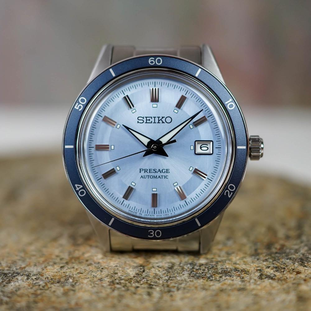 SEIKO Presage Style 60's European Exclusive ‘Retro Blue’ Automatic Limited Edition 40.8mm Silver Stainless Steel Bracelet SRPL19J1 - 11