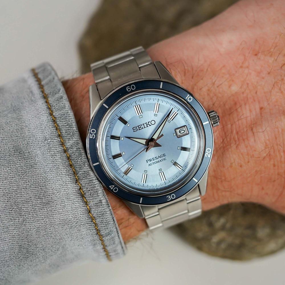 SEIKO Presage Style 60's European Exclusive ‘Retro Blue’ Automatic Limited Edition 40.8mm Silver Stainless Steel Bracelet SRPL19J1 - 9