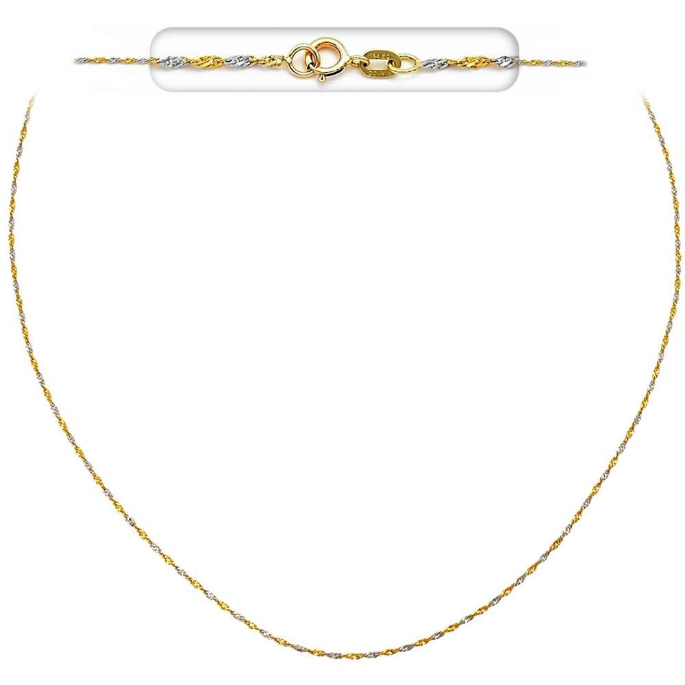 CHAIN Necklace Singapore Bicolor #1 50cm K14 Yellow and White Gold SIG-025KW.50