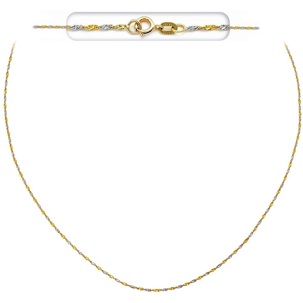 CHAIN Necklace Singapore Bicolor #1 45cm K14 Yellow and White Gold SIG-025KW.45