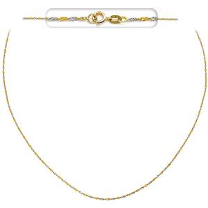 CHAIN Necklace Singapore Bicolor #1 40cm K14 Yellow and White Gold SIG-025KW.40 - 42295