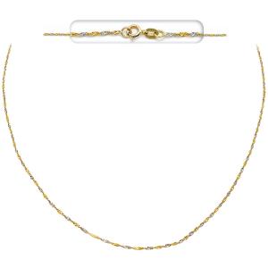 CHAIN Necklace Singapore Bicolor #2 40cm K14 Yellow and White Gold SIG-030KW.40 - 42299