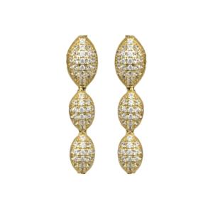 EARRINGS Full Stones SENZIO Collection Yellow Gold K14 with Zircon Stones SK002Y.K14 - 47221