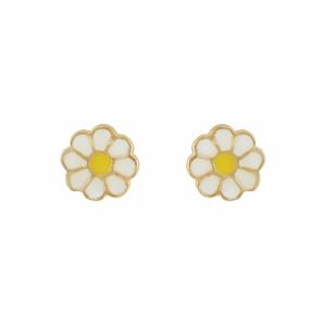 ΣΚΟΥΛΑΡΙΚΙΑ Λουλούδι BabyJewels Κ9 Κίτρινο Χρυσό με Σμάλτο SK1225.K9 - 42479
