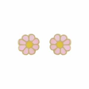 ΣΚΟΥΛΑΡΙΚΙΑ Λουλούδι BabyJewels Κ9 Κίτρινο Χρυσό με Σμάλτο SK1365B.K9 - 42467