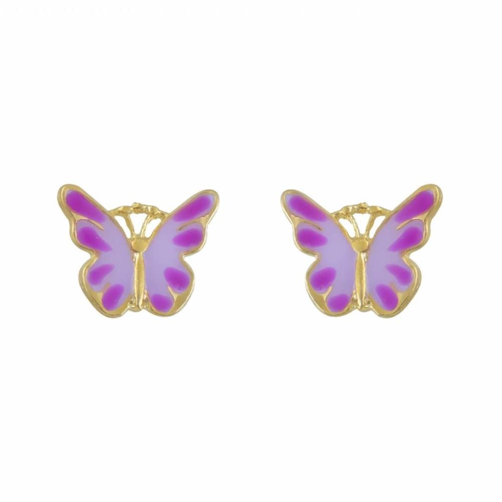 EARRINGS Butterfly BabyJewels Κ9 Yellow Gold with Enamel SK1452.K9