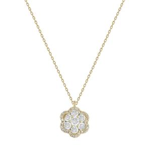 NECKLACE Rosette SENZIO Collection K9 Yellow Gold with Zircon Stones N950Y.K9 - 47474