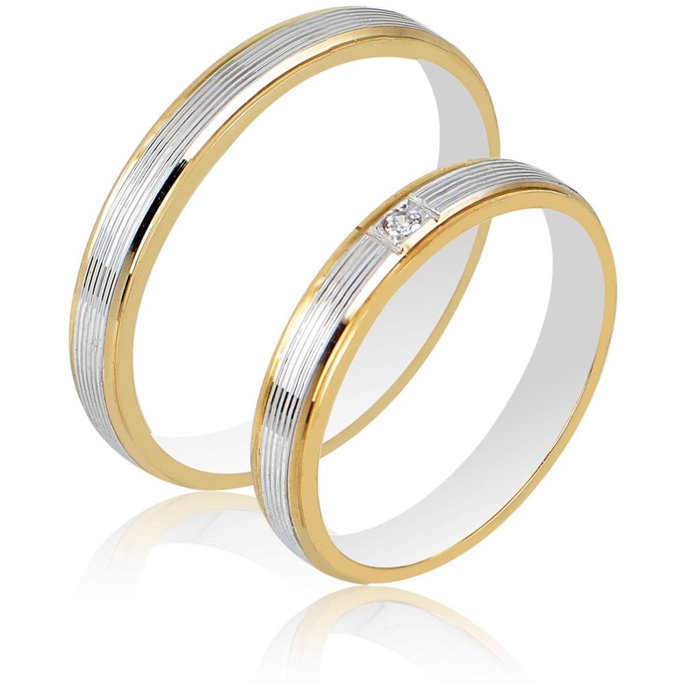 MASCHIO FEMMINA Sottile Plus Collection Wedding Rings White and Yellow Gold SL102