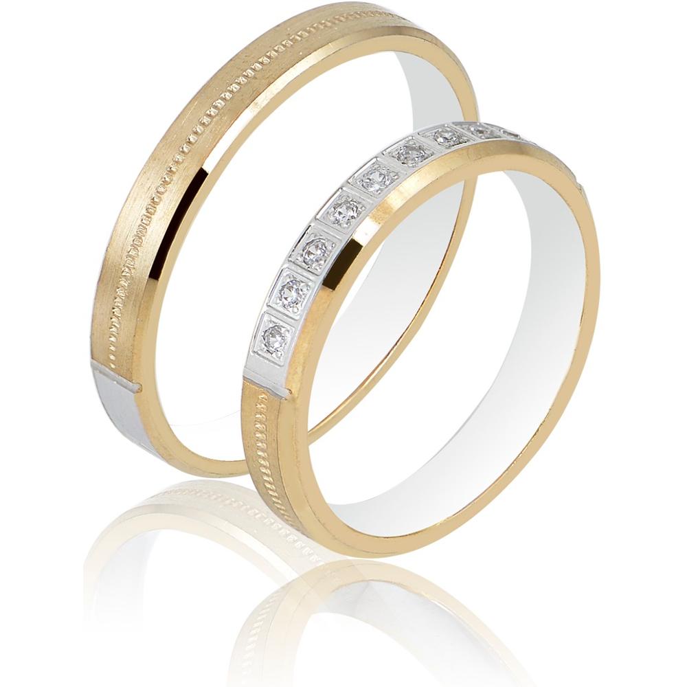 MASCHIO FEMMINA Sottile Plus Collection Wedding Rings White and Yellow Gold SL103