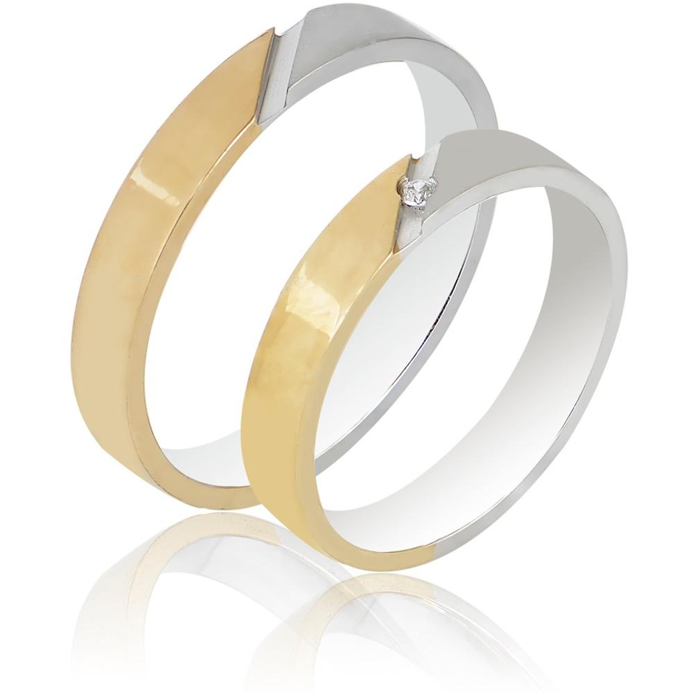 MASCHIO FEMMINA Sottile Plus Collection Wedding Rings White and Yellow Gold SL105