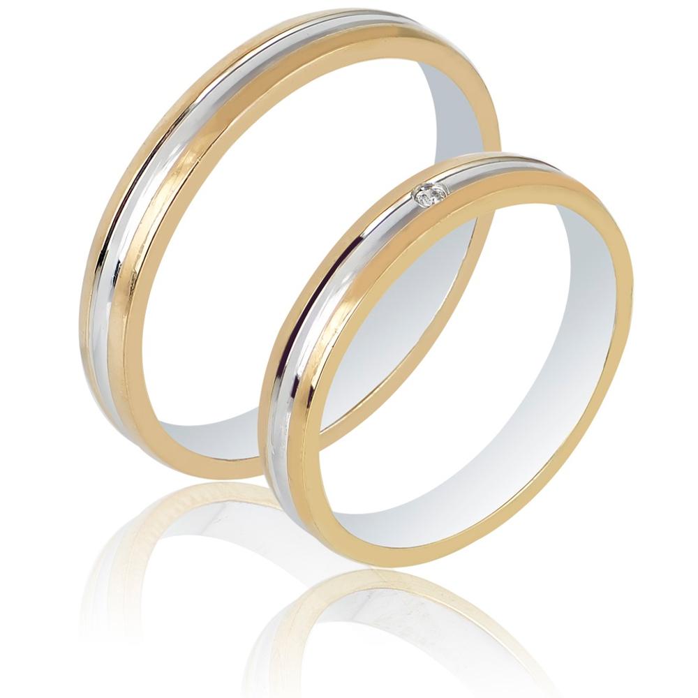MASCHIO FEMMINA Sottile Plus Collection Wedding Rings White and Yellow Gold SL106