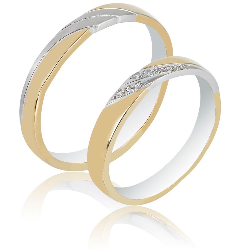 MASCHIO FEMMINA Sottile Plus Collection Wedding Rings White and Yellow Gold SL108