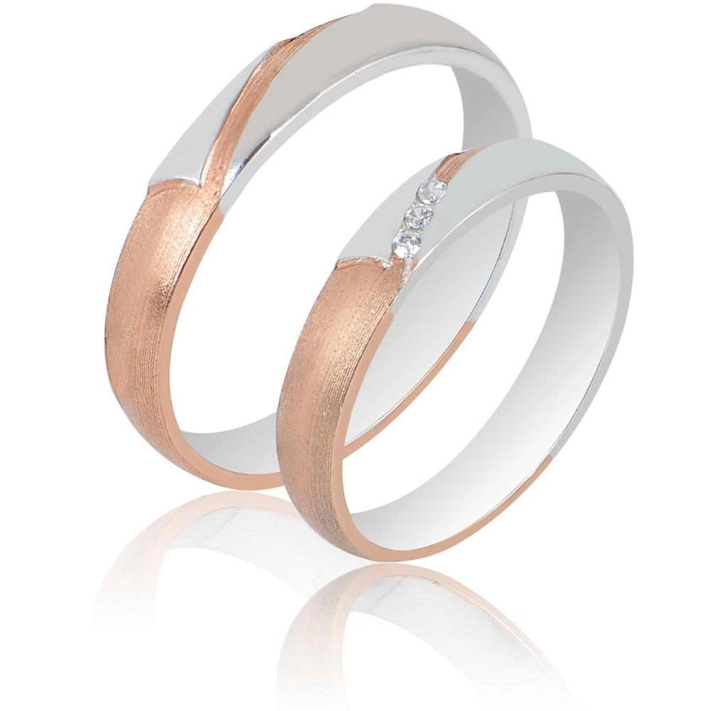 MASCHIO FEMMINA Sottile Plus Collection Wedding Rings White and Rose Gold SL109