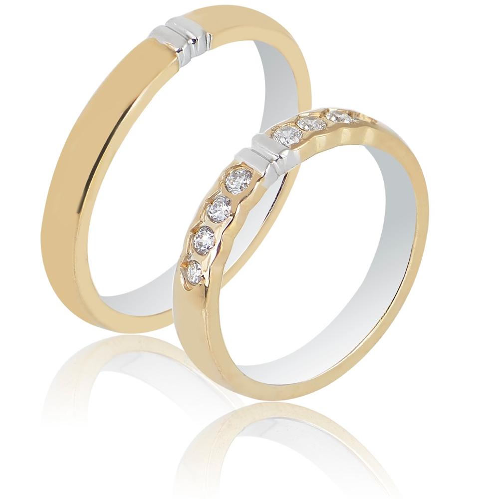 MASCHIO FEMMINA Sottile Plus Collection Wedding Rings White and Yellow Gold SL110