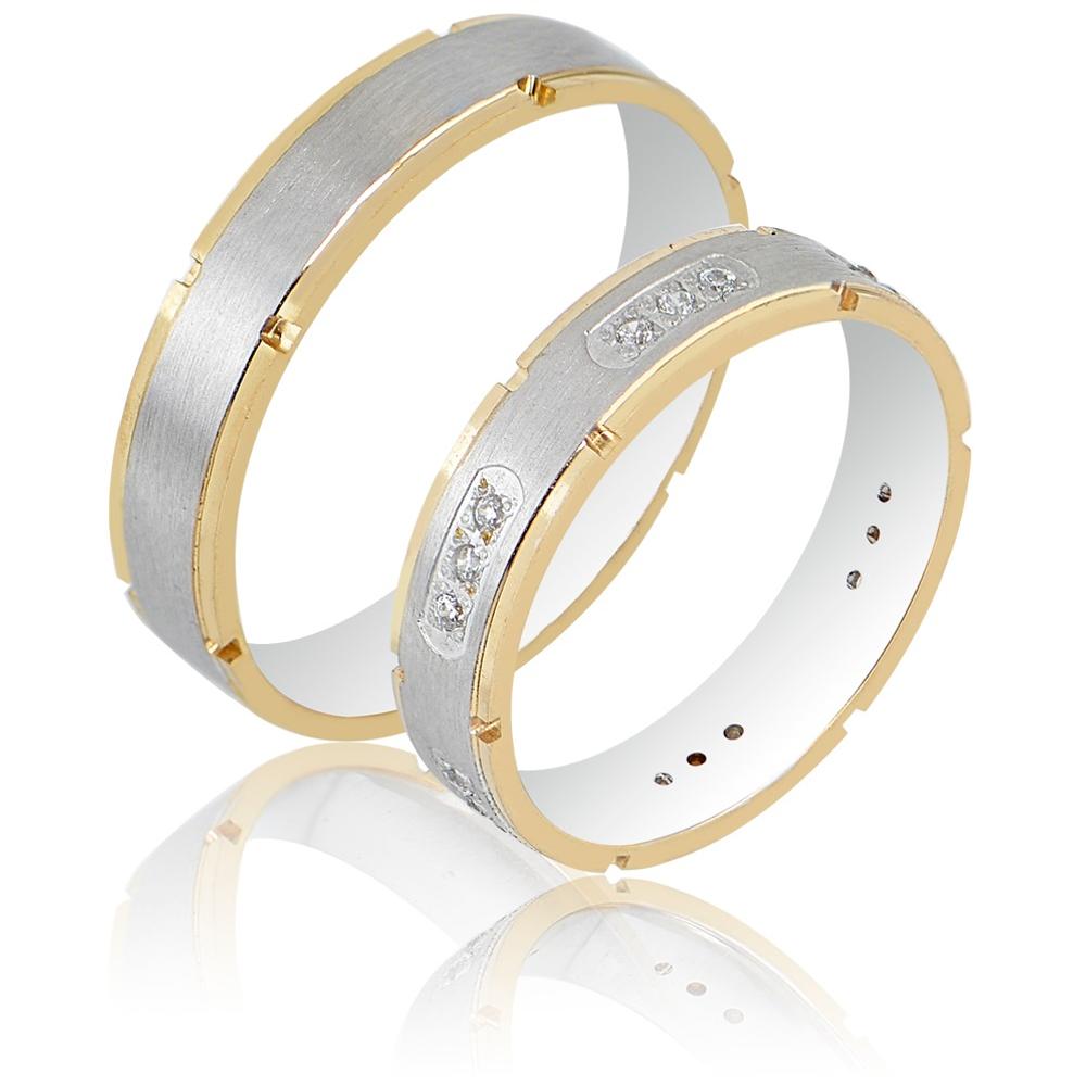 MASCHIO FEMMINA Sottile Plus Collection Wedding Rings White and Yellow Gold SL117
